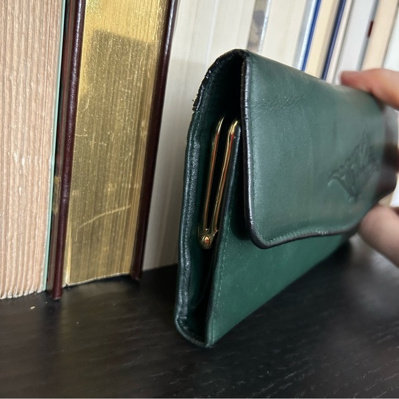 Buxton - Vintage Trifold Green Leather Wallet - Picture 3 of 16